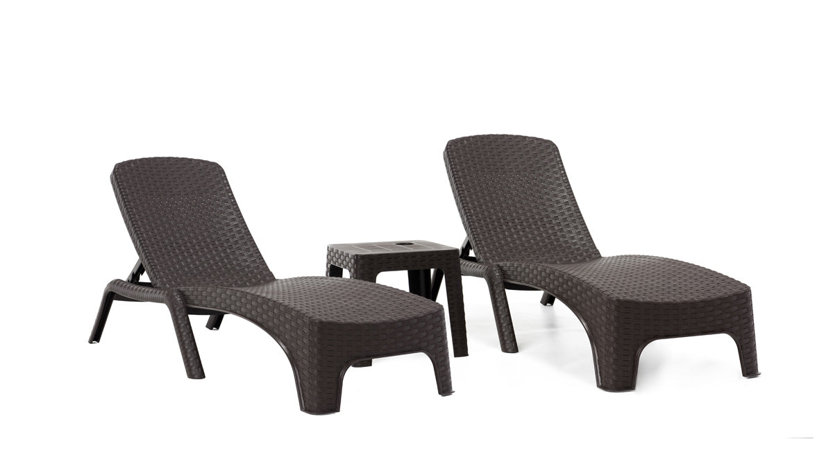 Roma 3-Piece Chaise Lounger Set-Brown Model RBO-ROMA-BRW-3CL by Rainbow Outdoor