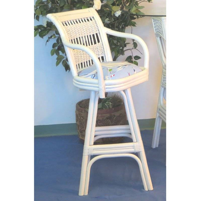Regatta White Swivel Barstool by Spice Island Wicker Model RBS