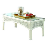 Regatta White Standard Coffee Table w/Glass Model RCT from Spice Island Wicker