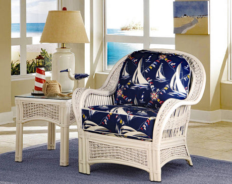 Regatta 5 Pc Coastal White Rattan Living Room Set Model R-W-SUNRM from Spice Island Wicker