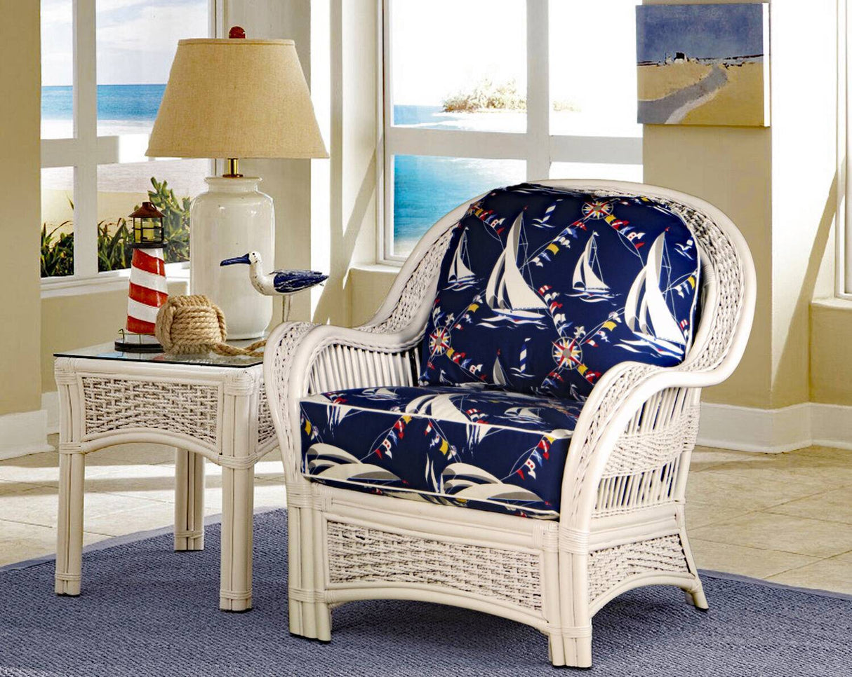 Regatta Coastal White Rattan Arm Chair Model RAC from Spice Island Wicker