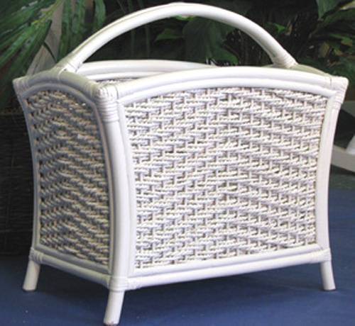 Ships Wheel White Magazine Rack Model RMR by Wicker Fair