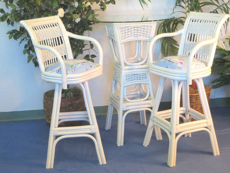 Regatta White Swivel Barstool by Spice Island Wicker Model RBS