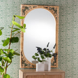 Asula Modern Bohemian Natural Brown Rattan Accent Wall Mirror by Wicker Fair