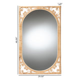 Asula Modern Bohemian Natural Brown Rattan Accent Wall Mirror by Wicker Fair