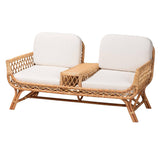 Saipan Wicker Fair Rattan Double Seat Settee with Built In Table