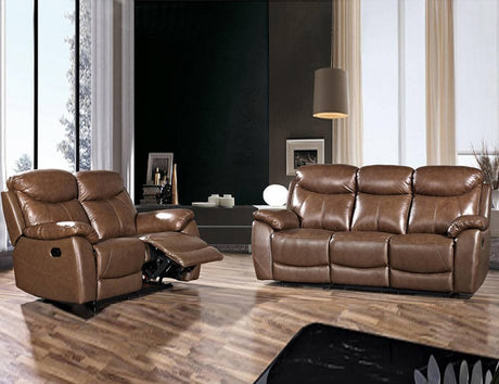 Brazil Leather Double Reclining 2 Pc Sofa and Loveseat Set by Stanley Chair RSLV-3367