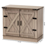 Farmhouse Oak Finished 2-Door Shoe Storage Entry Cabinet by Wicker Fair
