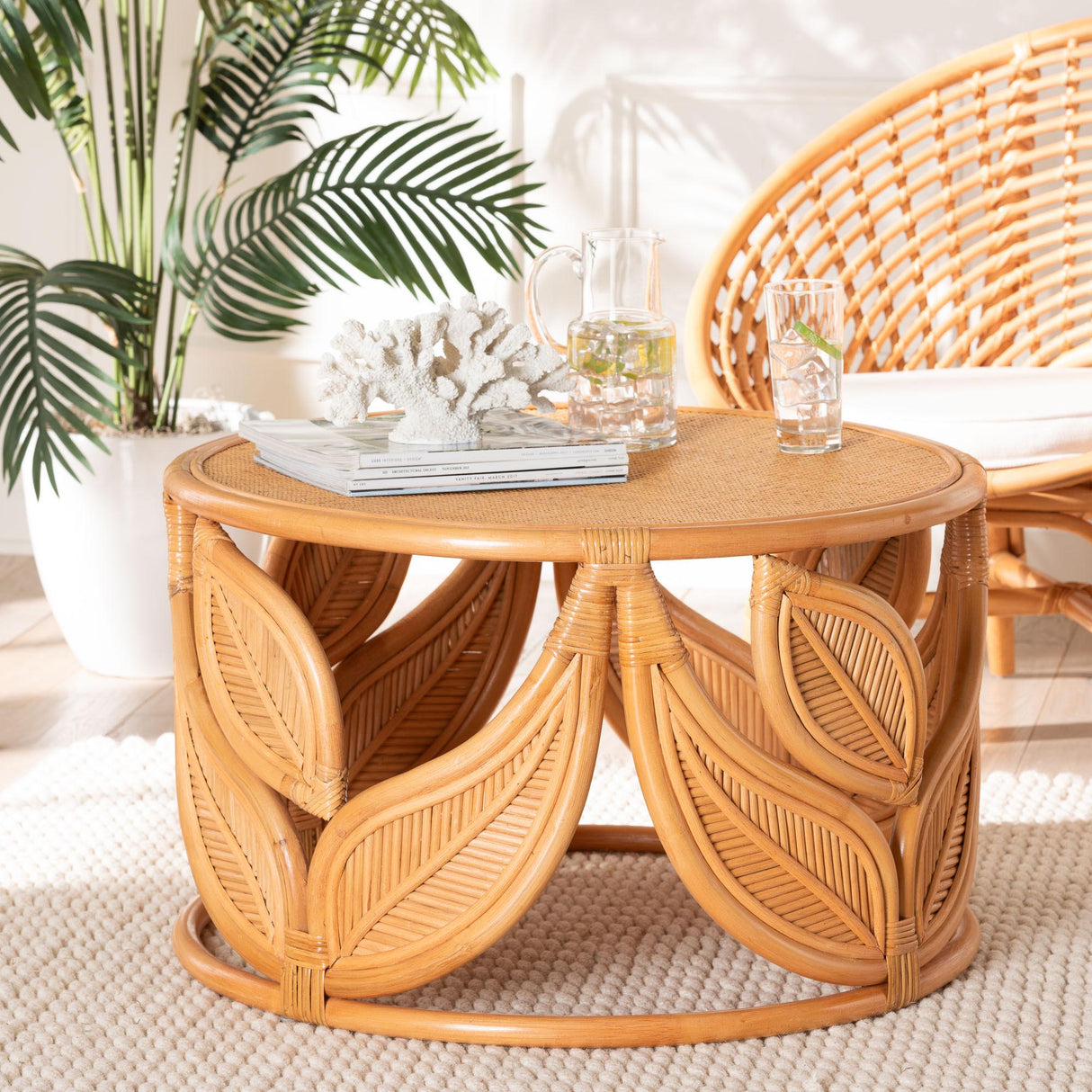 Raflesia Wicker Fair Rattan and Wood Coffee Table