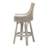 Koh Samui Swivel Rattan Bar Stool with Cushion by Wicker Fair