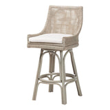 Koh Samui Swivel Rattan Bar Stool with Cushion by Wicker Fair