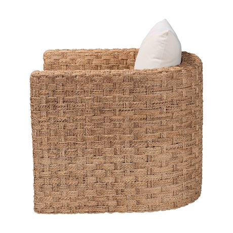 Rilos Bohemian Light Brown Seagrass Tuxedo Arm Chair by Wicker Fair