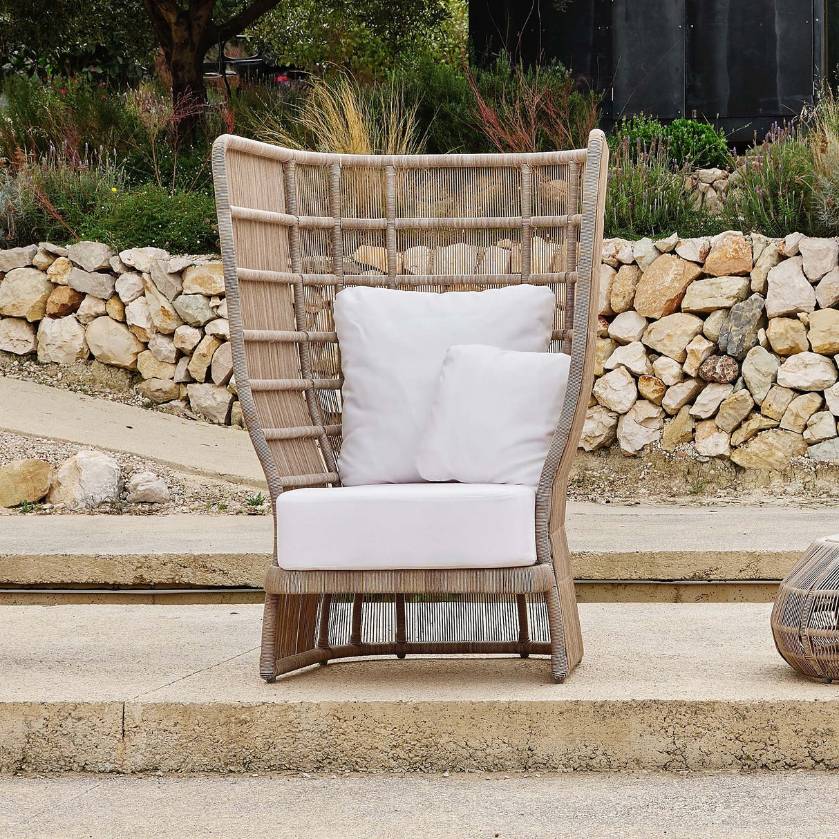 Rio Outdoor Armchair with Sunbrella Cushion Model 23830-SSPR-CUSH by Skyline Design