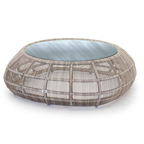 Rio Outdoor Coffee Table with Glass Model 23831-SSPR-GL by Skyline Design