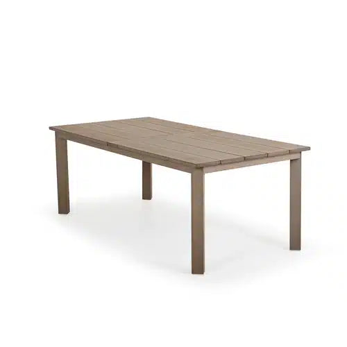 Rodeo Beach Outdoor PoliSoul Rectangle Dining Table in Weathered Teak Model 528040RUWTK