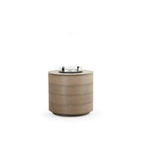 Rodeo Beach Outdoor PoliSoul&trade; Round Fire Pit with Wind Guard in Weathered Teak Model FP52-28RDWGWTK
