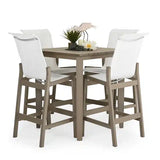 Rodeo Beach Outdoor PoliSoul&trade; Sling Counter Chair in Weathered Teak Model 5244WTK5230RNAT
