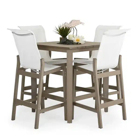 Rodeo Beach Outdoor PoliSoul&trade; Sling Counter Chair in Weathered Teak Model 5244WTK5230RNAT