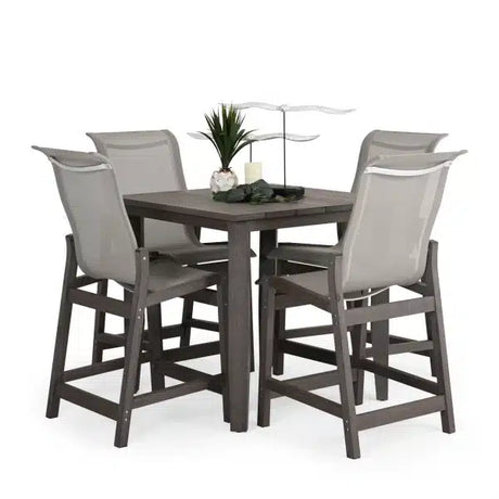 Rodeo Beach Outdoor PoliSoul&trade; Sling Counter Chair in Vintage Walnut Model 5244VWN5230RFOG