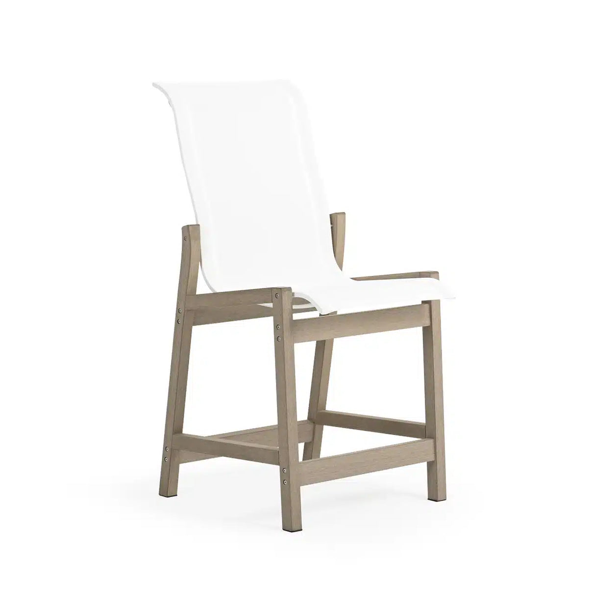Rodeo Beach Outdoor PoliSoul&trade; Sling Counter Chair in Weathered Teak Model 5244WTK5230RNAT