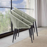 Rodona Outdoor Dining Armchair with Sunbrella Cushion Model 24177-BPR-CUSH by Skyline Design