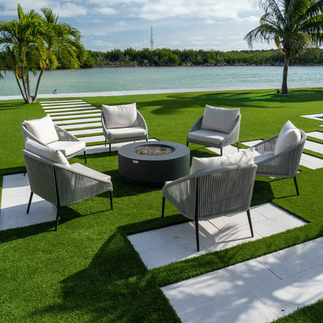 Rodona Outdoor Armchair with Sunbrella Cushion Model 24171-BPR-CUSH by Skyline Design