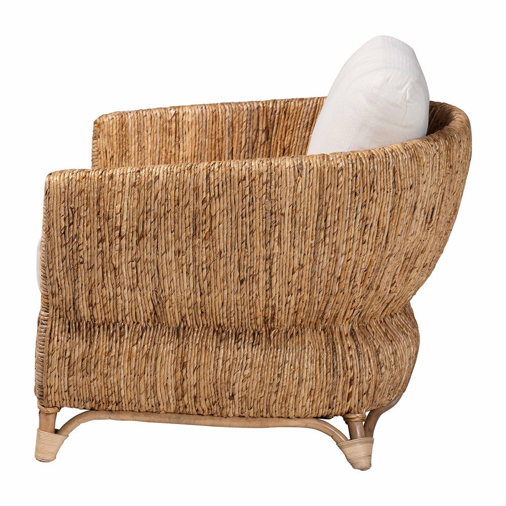 Subic Rattan and Seagrass Armchair with Cushions by Wicker Fair
