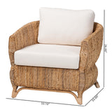 Subic Rattan and Seagrass Armchair with Cushions by Wicker Fair