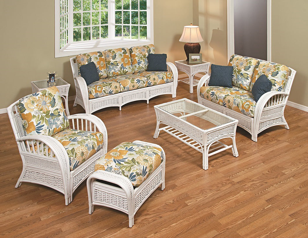 Kona Rattan and Wicker Lounge Chair in Whitewash Finish by Stanley Chair