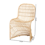 Rosalba Bohemian Light Honey Rattan 2-Piece S-Curve Dining Chair Set by Wicker Fair