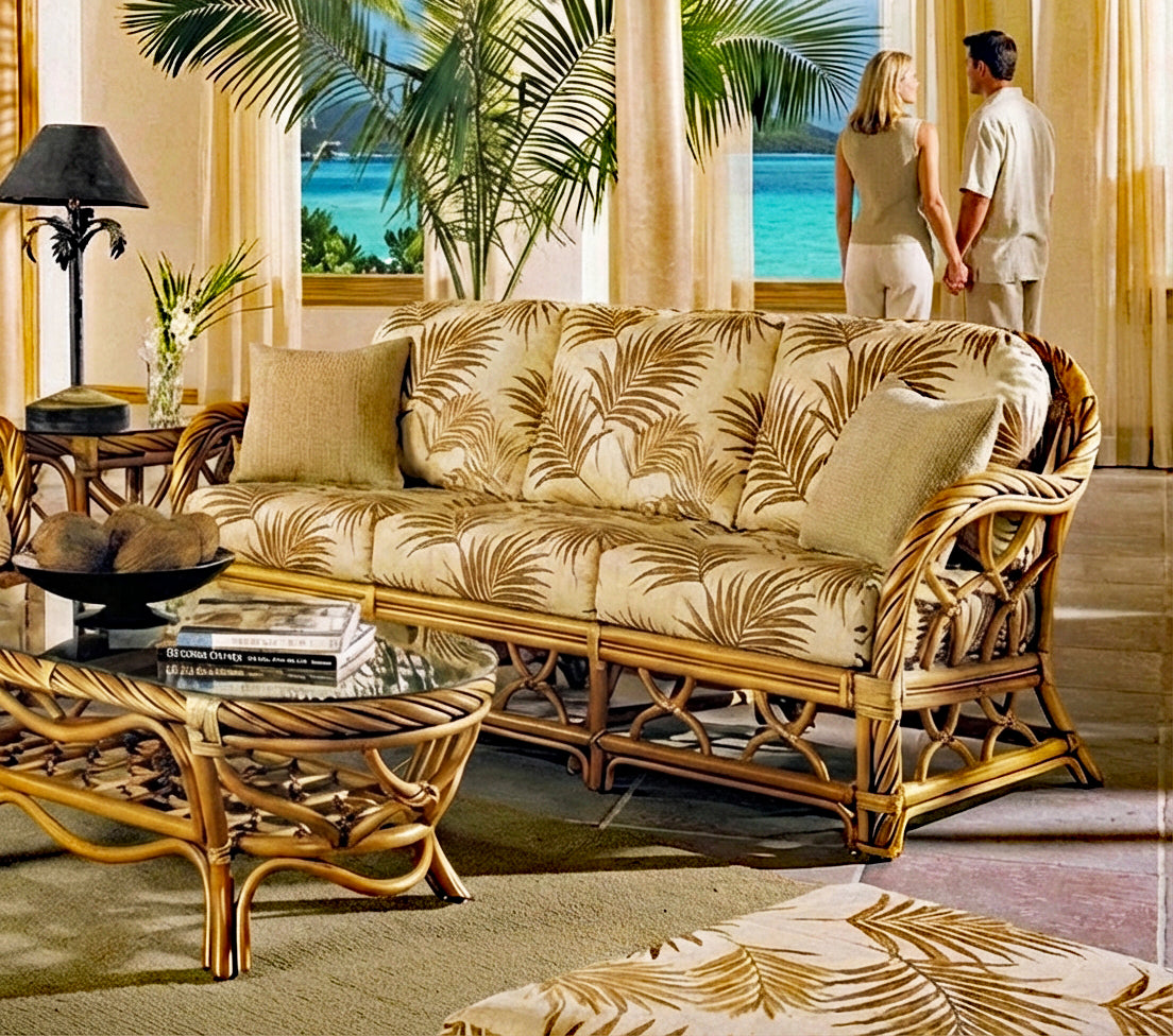 Samoa Rattan Deep Seating Sofa by Wicker Fair