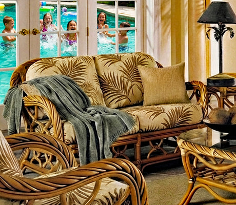 Samoa Rattan Deep Seating 5 Pc Living Room Set by Wicker Fair