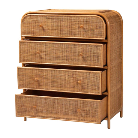Sankrit Natural Rattan 4-Drawer Storage Cabinet by Wicker Fair