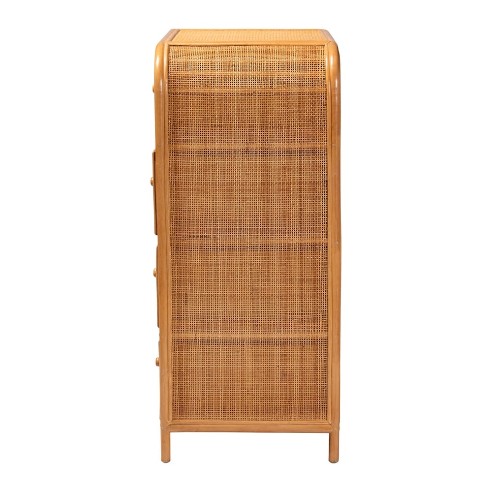 Sankrit Natural Rattan 4-Drawer Storage Cabinet by Wicker Fair