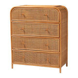 Sankrit Natural Rattan 4-Drawer Storage Cabinet by Wicker Fair