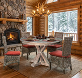 Sand Creek Vintage Smoke Finish 5 Pc Round Dining Set with Table and 4 Chairs Model TB766-DIN-SET By Capris Furniture