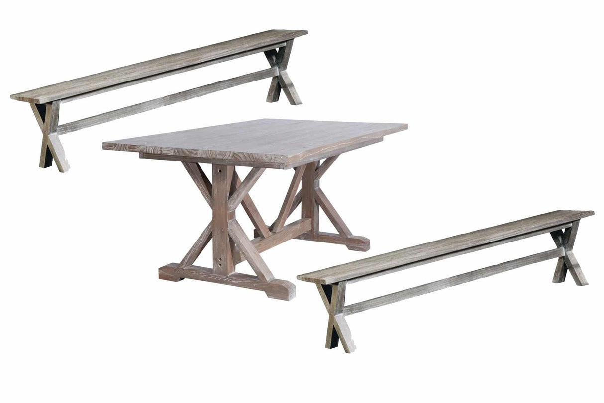Sand Creek Vintage Smoke Finish Dining Bench Model BE766 By Capris Furniture