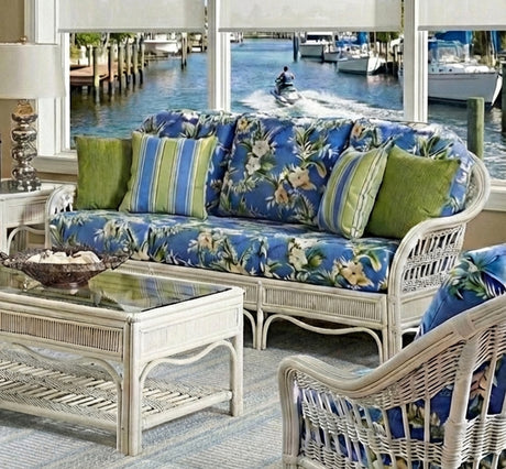 Sandy Key Indoor Whitewash Wicker 6 Pc Living Room Set by Wicker Fair
