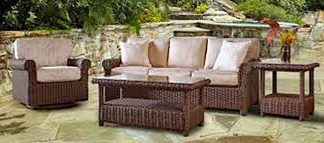 Sanibel Outdoor Wicker 5 Pc Seating Set 9842-WI Wrought Iron Finish by Beachcraft Furniture