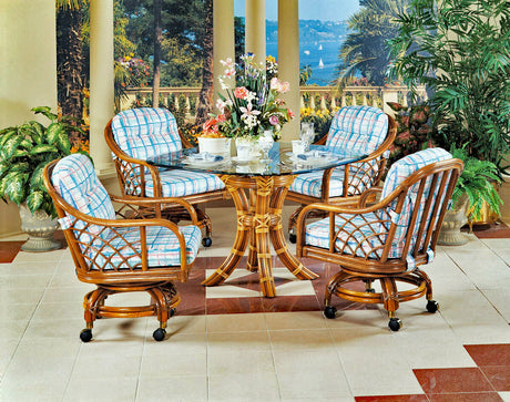 Santa Cruz Rattan Swivel-Rock Caster Dining Chair