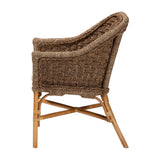 Suis Bohemian Natural Seagrass and Rattan Arm Chair by Wicker Fair