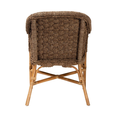 Suis Bohemian Natural Seagrass and Rattan Arm Chair by Wicker Fair