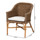 Suis Bohemian Natural Seagrass and Rattan Arm Chair by Wicker Fair