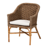 Suis Bohemian Natural Seagrass and Rattan Arm Chair by Wicker Fair
