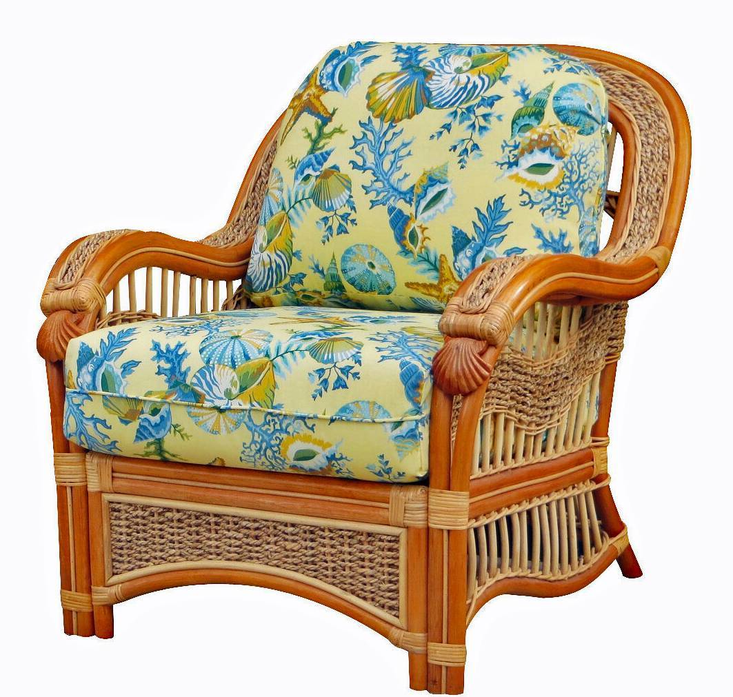 Shangri-la Wicker Complete Cushion Set (Arm Chair or Rocker) – Made in the USA SlA-CUSH-LC0 by Wicker Fair