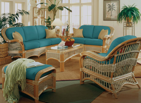 Seascape Rattan 6 Pc Living Room Set of Tropical Furniture