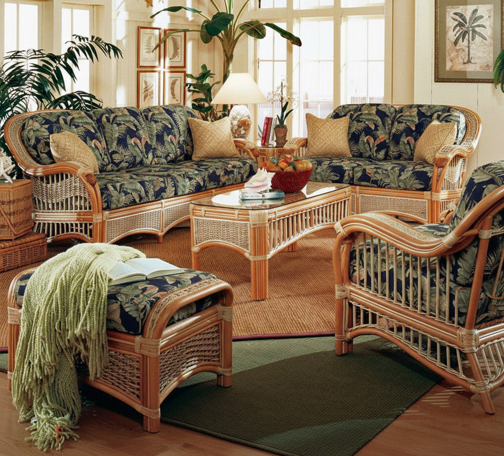 Seascape Rattan Sofa by Spice Islands Wicker Model SS3S