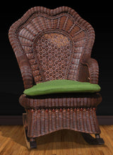 Vintage American Serpentine Wicker Rocker SR-BW by Spice Island Wicker