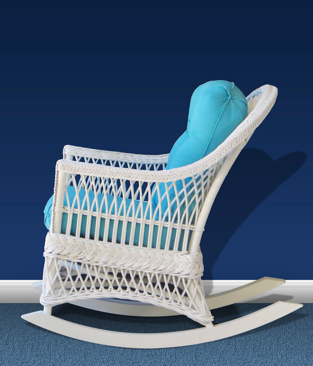 Small Wicker Rocker Cape May 3 Pc White Wicker Rocker Set by Wicker Fair – AmericanRattan