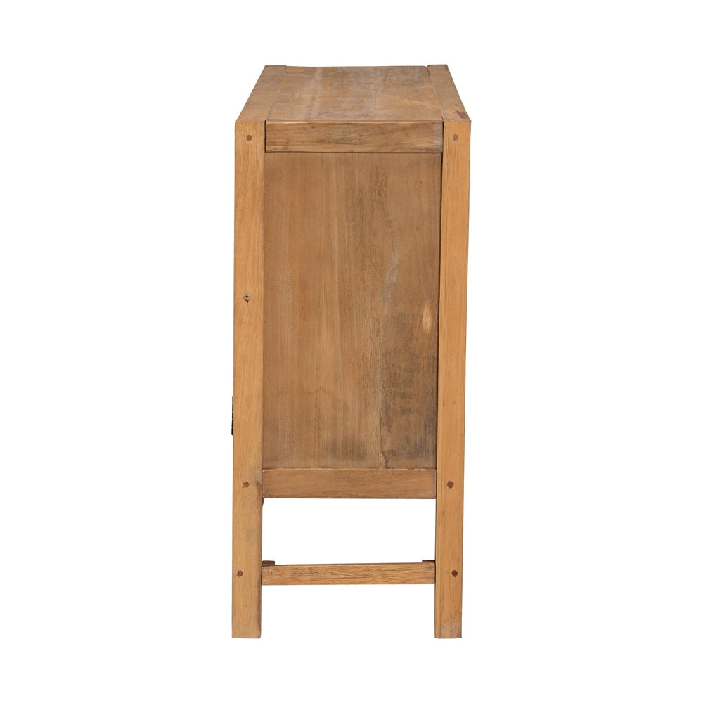 Wicker Fair Sibu Tall Woven Rattan and Wood Storage Cabinet